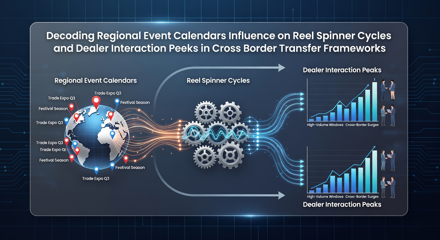 Regional calendars overlaid on casino floor data charts showing slot machine activity patterns and cross-border transaction flows