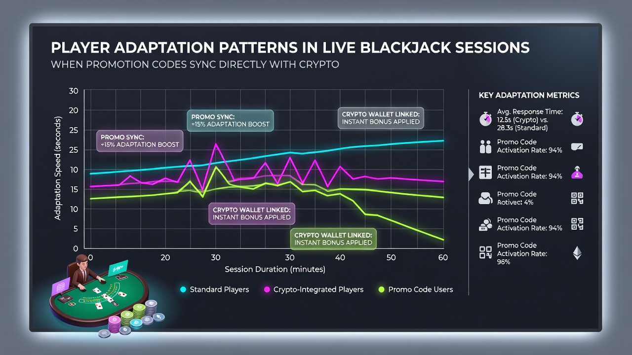 Chart displaying player bet adjustments aligned with crypto settlement timelines in blackjack