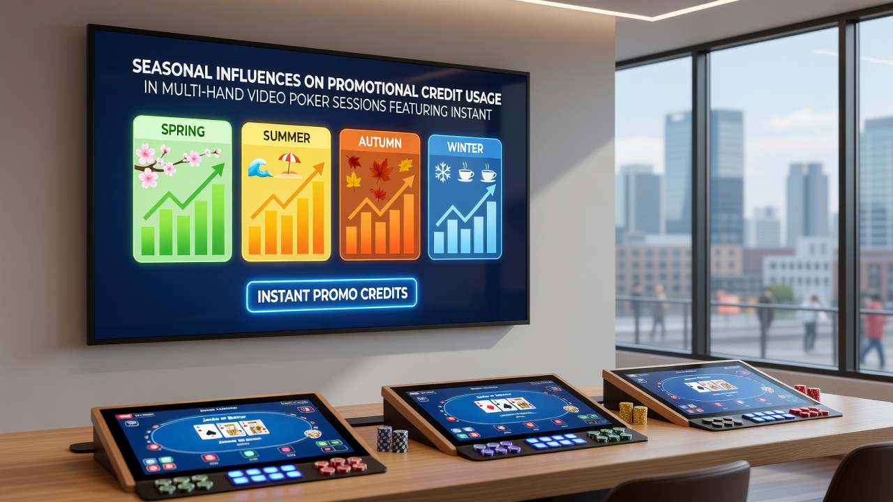 Seasonal data charts illustrating credit usage trends in video poker across different months